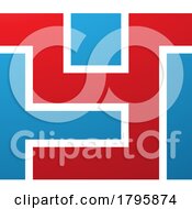 Poster, Art Print Of Red And Blue Rectangle Shaped Letter Y Icon