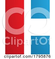 Poster, Art Print Of Red And Blue Rectangular Letter C Icon