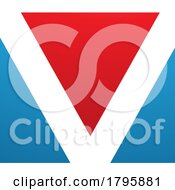Red And Blue Rectangular Shaped Letter V Icon
