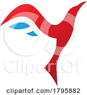 Red And Blue Rising Bird Shaped Letter Y Icon