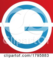 Poster, Art Print Of Red And Blue Round And Square Letter G Icon