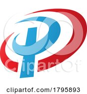 Poster, Art Print Of Red And Blue Oval Shaped Letter P Icon