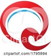 Poster, Art Print Of Red And Blue Hook Shaped Letter Q Icon