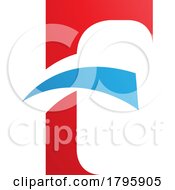 Poster, Art Print Of Red And Blue Letter F Icon With Pointy Tips