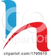 Poster, Art Print Of Red And Blue Letter H Icon With Round Spiky Lines