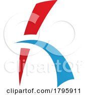 Poster, Art Print Of Red And Blue Letter H Icon With Spiky Lines