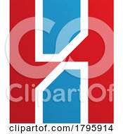 Poster, Art Print Of Red And Blue Letter H Icon With Vertical Rectangles