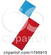 Poster, Art Print Of Red And Blue Letter I Icon With A Square And Rectangle