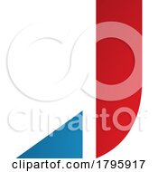 Poster, Art Print Of Red And Blue Letter J Icon With A Triangular Tip