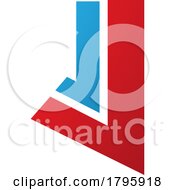 Poster, Art Print Of Red And Blue Letter J Icon With Straight Lines