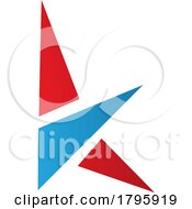 Poster, Art Print Of Red And Blue Letter K Icon With Triangles