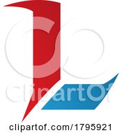 Poster, Art Print Of Red And Blue Letter L Icon With Sharp Spikes