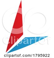 Poster, Art Print Of Red And Blue Letter L Icon With Triangles