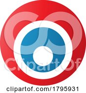 Poster, Art Print Of Red And Blue Letter O Icon With Nested Circles