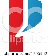 Poster, Art Print Of Red And Blue Letter P Icon With A Bold Rectangle