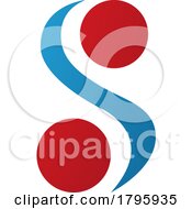 Poster, Art Print Of Red And Blue Letter S Icon With Spheres