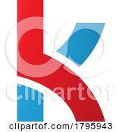 Poster, Art Print Of Red And Blue Lowercase Letter K Icon With Overlapping Paths