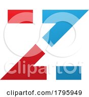 Poster, Art Print Of Red And Blue Dotted Line Shaped Letter Z Icon