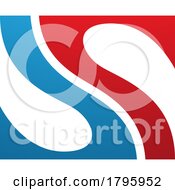 Red And Blue Fish Fin Shaped Letter S Icon