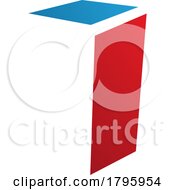 Poster, Art Print Of Red And Blue Folded Letter I Icon