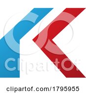 Poster, Art Print Of Red And Blue Folded Letter K Icon