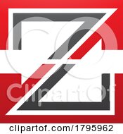 Poster, Art Print Of Red And Black Striped Shaped Letter Z Icon