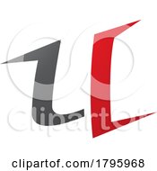 Poster, Art Print Of Red And Black Spiky Shaped Letter U Icon