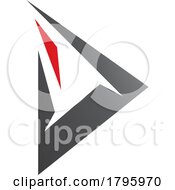 Red And Black Spiky Triangular Letter D Icon