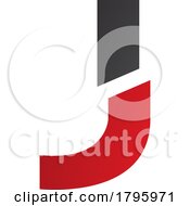 Red And Black Split Shaped Letter J Icon