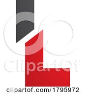 Poster, Art Print Of Red And Black Split Shaped Letter L Icon