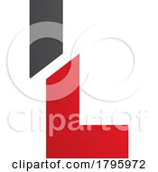 Red And Black Split Shaped Letter L Icon