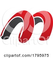 Red And Black Spring Shaped Letter M Icon