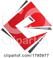 Red And Black Square Diamond Letter E Icon