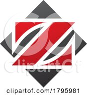 Red And Black Square Diamond Shaped Letter Z Icon