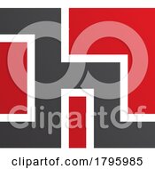 Poster, Art Print Of Red And Black Square Shaped Letter H Icon