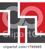 Red And Black Square Shaped Letter H Icon