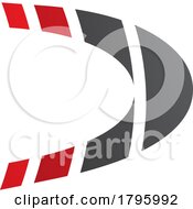 Poster, Art Print Of Red And Black Striped Letter D Icon