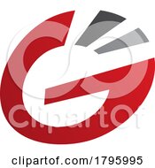 Poster, Art Print Of Red And Black Striped Oval Letter G Icon
