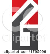 Poster, Art Print Of Red And Black Rectangular Letter G Or Number 6 Icon