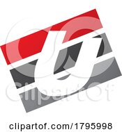 Poster, Art Print Of Red And Black Rectangular Shaped Letter U Icon