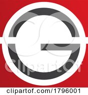 Poster, Art Print Of Red And Black Round And Square Letter G Icon