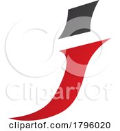 Poster, Art Print Of Red And Black Spiky Italic Letter J Icon