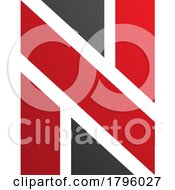 Poster, Art Print Of Red And Black Rectangle Shaped Letter N Icon