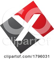 Red And Black Rectangle Shaped Letter X Icon