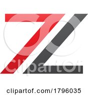 Poster, Art Print Of Red And Black Number 7 Shaped Letter Z Icon