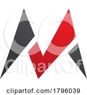 Poster, Art Print Of Red And Black Pointy Tipped Letter M Icon