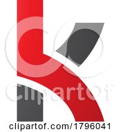 Poster, Art Print Of Red And Black Lowercase Letter K Icon With Overlapping Paths