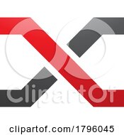 Poster, Art Print Of Red And Black Letter X Icon With Crossing Lines
