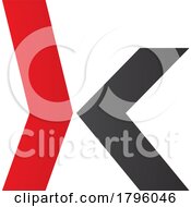 Poster, Art Print Of Red And Black Lowercase Arrow Shaped Letter K Icon