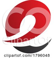 Poster, Art Print Of Red And Black Lowercase Letter E Icon With Soft Spiky Curves